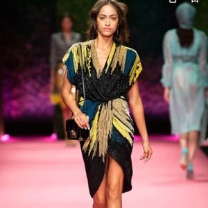 Elisabetta franchi sequin wrap dress